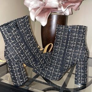 Black Tweed booties